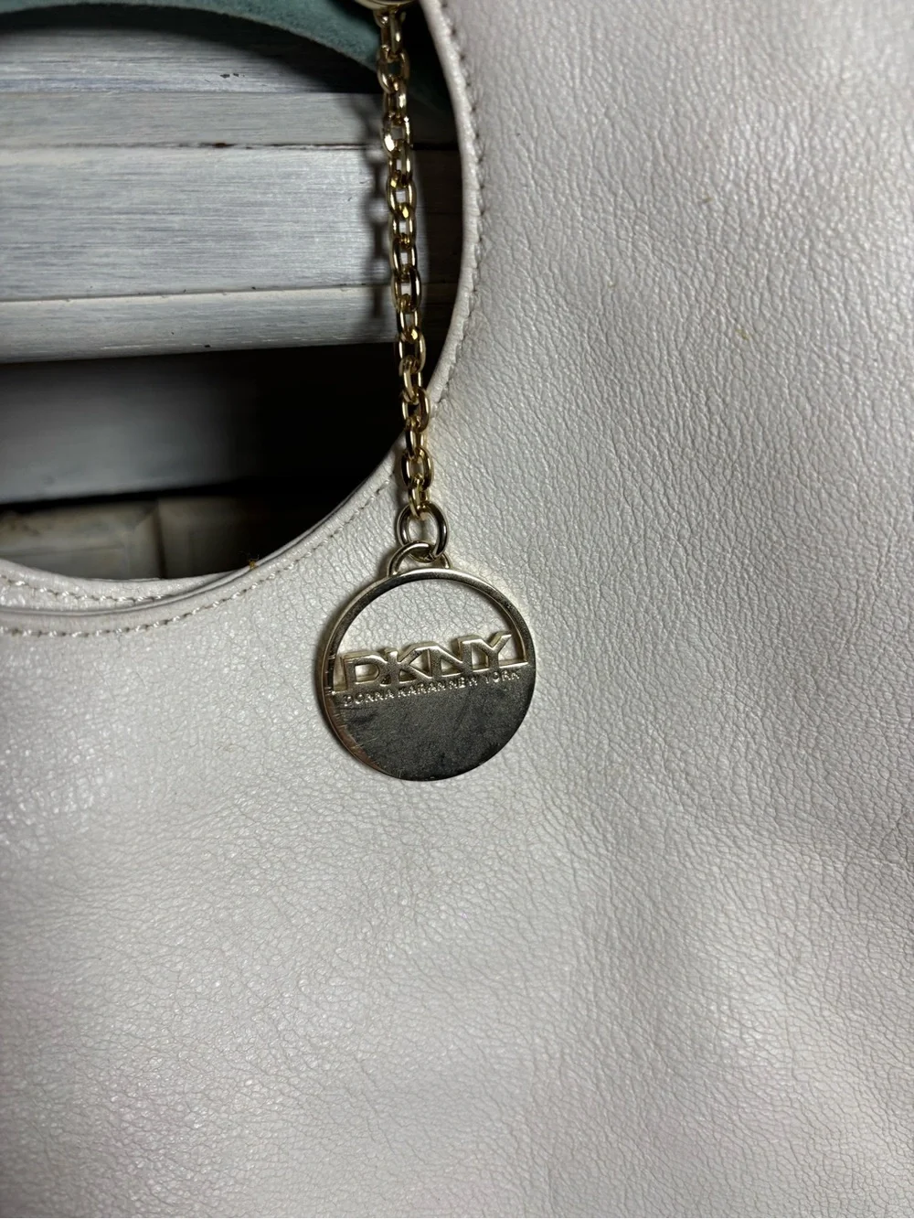 DKNY White Leather Hobo Bag Classic Everyday